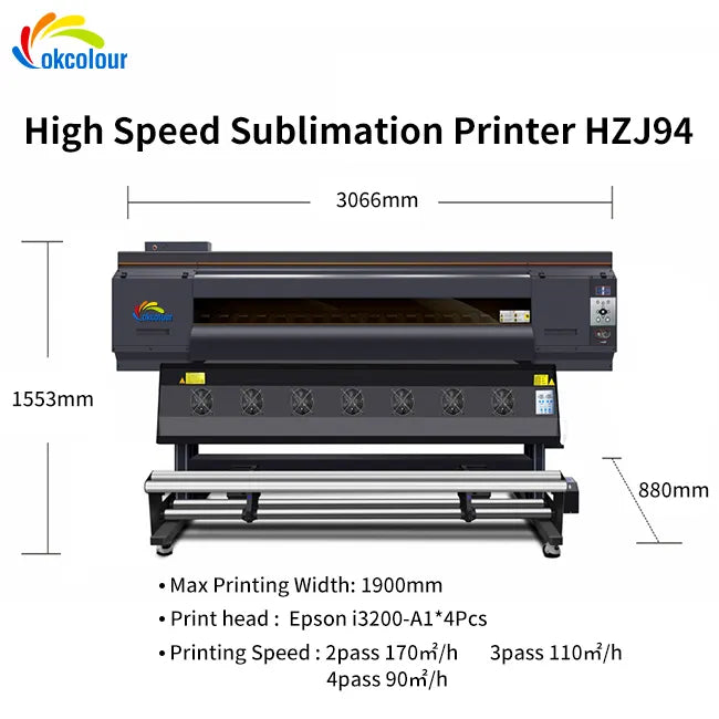 1.9m high speed 4 I3200 head digital inkjet garment best quality textile fabric sublimation printer