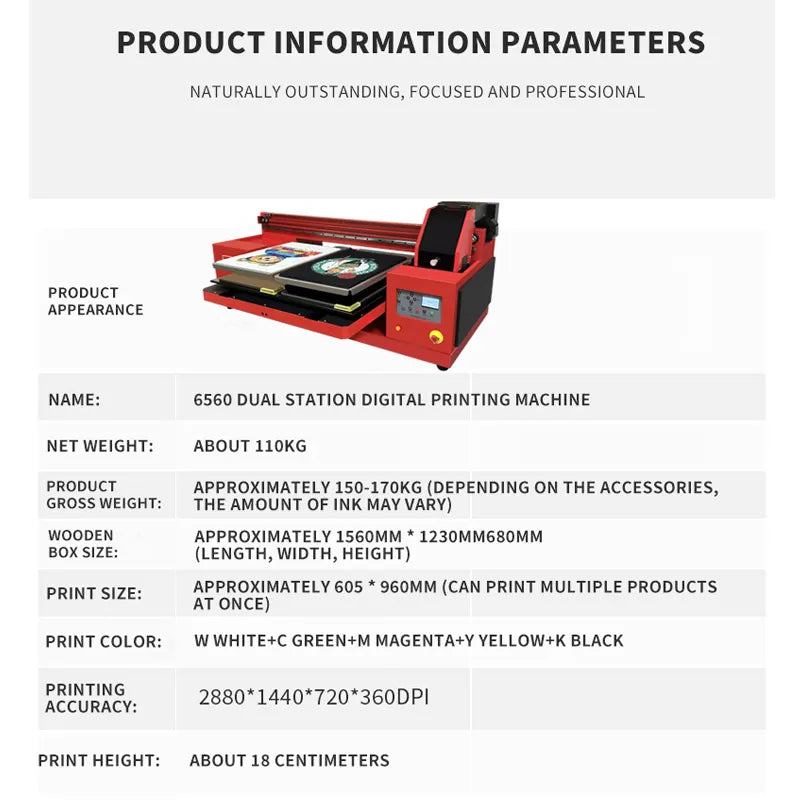 Digital Dtg Printer printing Machine for Tshirt printer direct to garment printer Flatbed clothes Printing Machine