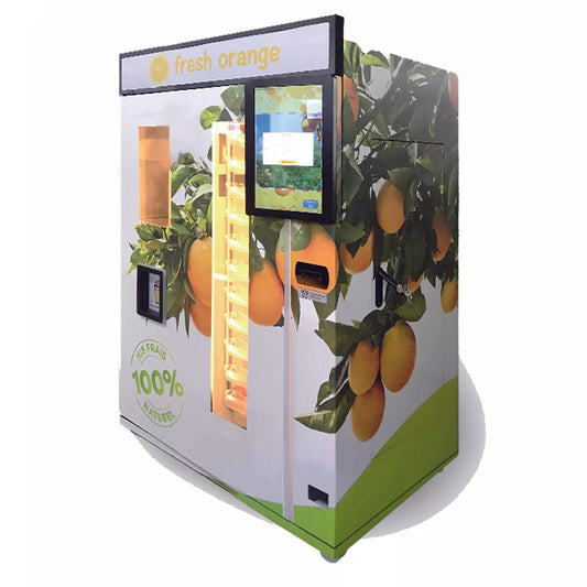 Fresh Orange Juice Vending Machine, Cash and Mobile Payment Options, Stainless Steel